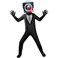 Pikkukuva 1 / 4: Lapset Pojat Skibidi WC Cosplay Bodysuit Tv Mies Kamera Mies Peli Skibidi Dop Kyllä Kyllä WC Halloween Puku Juhlahaalarit D 100 ( S )