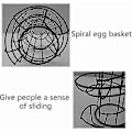 Miniatyrbilde 3 av 4: Kryc- Egg Dispenser Spiral Oppbevaring, Metall Jern Spiral Egg Rack Egg Kjøkken Display Stativ, For 24 Egg (svart)