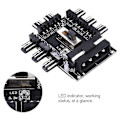 Miniatyrbillede 5 af 5: 1 til 8 Pin Fan Hub Sata Pwm Molex Splitter Pc Mining Kabel 12V 4-Pin/Sata Adapter Todelt Sæt til Sata og 4Pin
