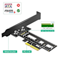 Miniatyrbillede 3 af 5: M.2 NGFF PCIe SSD til PCI Express 3.0 X4 Værtsadapterkort Sort