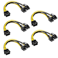 Miniatyrbillede 1 af 5: 5-pak CPU 8-ben til 2X 8-ben (6+2) strømkabel til miner, dobbelt PCI-E PCIE 8-ben strømforsyningssplitterkabel