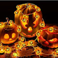 Miniatyrbilde 3 av 4: Halloween String Lights, 3m 20 Led Halloween 3d Pumpkin String Lights Batteridrevet, Ip65 Vanntett Konstant på/blinkende String Lights For Hallow 3D Pumpkin String Lights