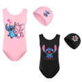 Miniatyrbild 2 av 5: 2-8 år Lilo Stitch Baddräkt för flickor One Piece Badkläder Mode Lilo And Stitch Badkläder för barn Sommarbaddräkter+ cap 2076rose-2pcs 110