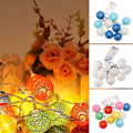 Miniatyrbillede 2 af 4: 10led Rattan Ball String Light Fairy Dekorativ Lampe Til Jul Bryllupsfest Beige