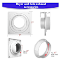 Miniatyrbild 5 av 5: Torktumlare Ventilationsväggplatta med Slang (4 Tum 8 Fot), Twist Lock Torktumlare Ventilationsanslutningskit, 4 Tum Torktumlare Kanal
