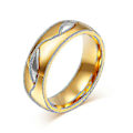 Miniatyrbilde 1 av 2: 6mm Forlovelsesring Vielsesring For Kvinner Menn Gullfarget Kjærestepar Stai
