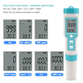 Miniatyrbillede 5 af 5: 7 i 1 PH/TDS/EC/ORP/S.G/Salinitet/Temperatur Multi-Parameter Lomme Vandkvalitetstester med Elektrode