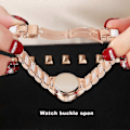 Miniatyrbillede 4 af 5: Dame Keramiske Armbåndsure Mode Luksus Quartz 3ATM Vandafvisende Rustfrit Stål Armbåndsur (Guld)