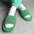 Pikkukuva 5 / 5: Terry Toweling Slider Tossut Naisten Tytöille Slip-on Pehmokengät Kotitalouksien Talvitarvike Black 35