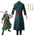 Miniatyrbilde 3 av 5: One Piece Zoro Cos-klær og Anime Zoro To år senere stråhatt Rollespill Cosplay-kostymefest Jul Halloween-drakt