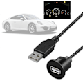 Pikkukuva 3 / 5: USB-jatkojohto kaapeli auto moottoripyörä kojelauta uppoasennettava paneeli audioliitäntä