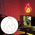 Miniatyrbilde 3 av 5: Flamme neonskilt, rød og gul flamme neon med av/på-bryter, flamme lysskilt
