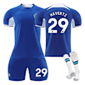 Miniatyrbillede 1 af 2: 23-24 Chelsea home børnestuderende træningsdragt trøje sportshold uniform NO.29 HAVERTZ XL