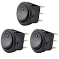 Miniatyrbillede 1 af 5: 3 stk. 12V 20A vippekontakt LED Blåt Lys SPST On-Off Kontrol til Både Biler Racerbiler Off-R