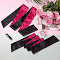 Miniatyrbild 3 av 5: MUJIXI Satin Sovmask, 2 Stycken Sovmask, 150cm Ögonbindel Satin Sovmask för Par, 2-pack Svart och Röd Satin Ögonmask Sovmas