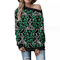 Miniatyrbillede 1 af 2: Kvinder Slouchy Shirts Halloween Græskar Langærmede Sweatshirts Pullover COLOR 7 4XL