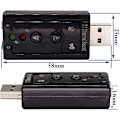 Miniatyrbillede 2 af 3: USB 2.0 7.1 Kanal Stereo Lydadapter Eksternt Lydkort (Sort, 1 stk)