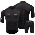 Miniatyrbillede 1 af 5: PNS cykeltrøjesæt til mænd med kort ærmet åndbar MTB-cykel Sommer Sort cykeltøj Maillot Ropa Ciclismo Uniform Suit 6 S