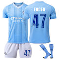 Miniatyrbillede 1 af 2: 24 Manchester City UEFA Champions League hjemme nr. 9 Harland trøje 17 De Bruyne 10 Rashford fodbolddragt NO.47 FODEN M