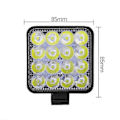 Miniatyrbilde 4 av 5: 4 stk. Bil LED Bar Arbeidslys 48w 12v Offroad Arbeidslys Tåkelys 16 LED Lampe Traktor Frontlyspærer Spotlight For Lastebil Atv 4 I