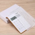 Miniatyrbillede 4 af 4: Dobbelt Strømforsynet Bordregner, Solenergi, 10 Cifre, Vippet LCD-display, Hældende Design, Hvid (Slim2)