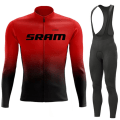 Pikkukuva 1 / 5: SRAM Pro Autumn Cycling Jersey Set Polkupyörän Urheilupuku MTB-univormu Ropa Ciclismo Maantiepyörävaatteet Bicicleta Pitkät ruokalaput housut Dark Grey 4XL