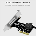 Pikkukuva 4 / 5: PCI-E - SFF-8643 -laajennuskortti PCIe X4 - SFF8643 -adapteri PCI-EX4/X8/X16 NVMe SSD -puolijohdelevylle