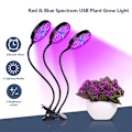Miniatyrbillede 5 af 5: USB Plantelys Rødt & Blåt Spektrum Justerbar Bordklemme Vækstlampe til Indendørs Planter 5 D