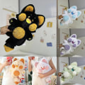 Miniatyrbilde 1 av 2: 40 cm Dudu Kattedukke Plysjleketøy Kawaii Fox Fylte Plysj Myke Kattungevinger Bomull Sofa Putepute Barn Baby Jenter Nydelig bursdagsjulegave Blue