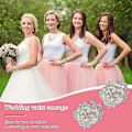 Miniatyrbild 2 av 5: 2 Stycken Brud Bröllop Handledsblomma Vit Strass Pärla Handledsblomma Corsage Ros Handledsblomma för Fest 7*6cm