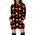 Miniatyrbilde 1 av 2: Halloween Hettegenser Kjole For Kvinner Langermet Høst Mote Gensere Gensere Casual Halloween Kjole Med Lommer style 1 XL