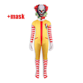 Pikkukuva 2 / 5: Kids Heath Ledger Cosplay Bodysuit Halloween-asuelokuva The Dark Knight Joker Jumpsuit Mask Täysi setit Carnival Clown vaatteet LC01-mask 150cm