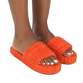 Pikkukuva 1 / 5: Terry Toweling Slider Tossut Naisten Tytöille Slip-on Pehmokengät Kotitalouksien Talvitarvike Orange 38