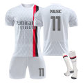 Miniatyrbillede 1 af 2: 23-24 sæson AC Milan udebanetrøje nr. 9 Giroud nr. 11 Ibrahimovic fodbolddragt NO.11 PULISIC 28