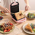 Miniatyrbillede 2 af 4: Bærbar Elektrisk Dobbelt Vaffel Sandwich Maker Non Stick Toast Morgenmadsmaskine
