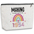 Miniatyrbillede 1 af 5: 70 års fødselsdagsgaver til kvinder, 70 års fødselsdagsgaver makeup taske til mor, veninde, søster, bedstemor, rejse toilettaske makeup organizer lynlåspose
