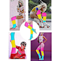 Miniatyrbillede 4 af 4: Lang benvarmer, V28 Dame Mænd 80'er Party Ribstrikket Dansesport A