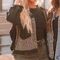 Miniatyrbillede 2 af 5: Dame Almindelig Afslappet Jeans Frakke Leopard Print Design Denim Jeansjakke til Hjemmeferie Rejse Shopping