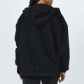 Miniatyrbilde 2 av 4: Kvinner Vanlig Uformell hettejakke Langermet Full Glidelås Snøring Hettegenser Coat Black 2XL
