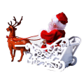 Miniatyrbillede 2 af 5: Deer Pulling Cart Musik Elektrisk Julemand Børnelegetøj Julegaver Desktop Julepynt Julepynt