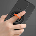 Miniatyrbillede 5 af 5: Magnetisk Telefon Finger Ring Holder Genopladelig Adsorberet 360 Roterende Foldbar med Silikone Finger