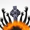 Miniatyrbillede 2 af 2: 2023 Halloween Zombie Head Ornaments Pandebånd Pandebånd til julefest orange