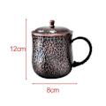 Miniatyrbillede 3 af 5: Ren Kobber Krus Kobber Kop Te Krus 500ml Drikkekrus Moscow Mule Krus med Håndtag og Låg til Bar Cafe Fest Køkken Bryllup