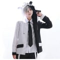 Miniatyrbillede 5 af 5: Sort hvid bjørn Cosplay kostume Danganronpa Suit Træningsuniform er unisex topjakke M