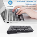 Miniatyrbillede 2 af 5: 2.4G Trådløs Mini Bærbar Ergonomisk Numerisk Tastatur