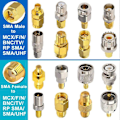 Miniatyrbillede 2 af 5: 16 Type SMA-stik SMA-adapterkits SMA til MCX/TV/F/N/BNC/UHF/RP-SMA Lige Type Nikkel Guld P