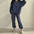 Miniatyrbild 4 av 5: 2023 Tvådelade Set Vinter Höst Lounge Set för Kvinnor Sweatpant Joggers Set Casual Huvtröjor Träningsdräkt Mjukisdress Khaki XL