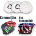 Pikkukuva 3 / 5: 2/3 Pack Mop Replace Head yhteensopiva O Cedar Easywring Spin Mop -mikrokuituisen syväpuhdistuskoneen kanssa Pestävä ja helposti vaihdettava 3 Count