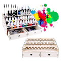 Miniatyrbilde 3 av 5: DIY Tre Organizer Malingflasker Display Børsteholder Stativ Oppbevaring Modellverktøy 58 Flasker Pai