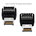 Miniatyrbillede 5 af 5: Computer Motherboard Type-e Usb 3.1 Type-e Interface 90 Graders Styrevinkel Albue Front Type-c Installeret Adapter(ph74b)